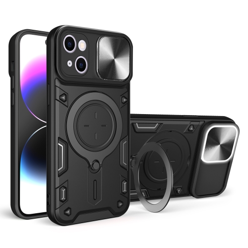 Iphone 15 /  Forro Anillo Metalico An1 / Negro