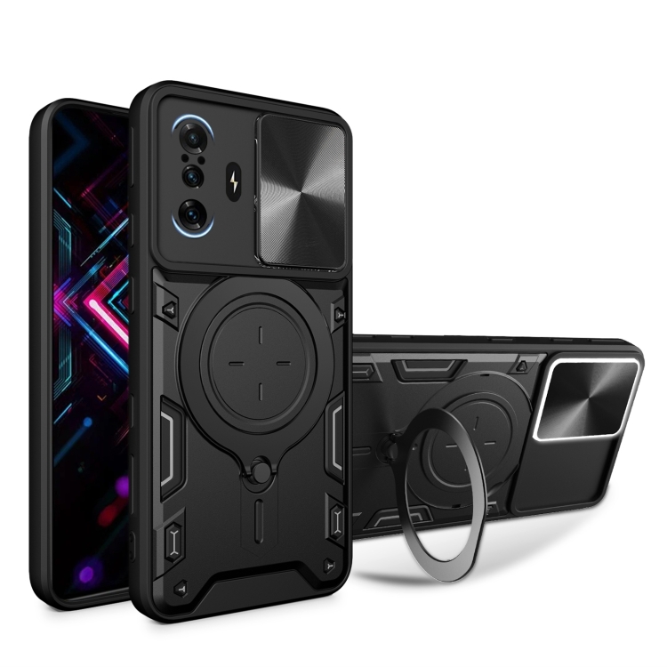 Xiaomi Poco F3 / Forro Anillo Metalico / Negro