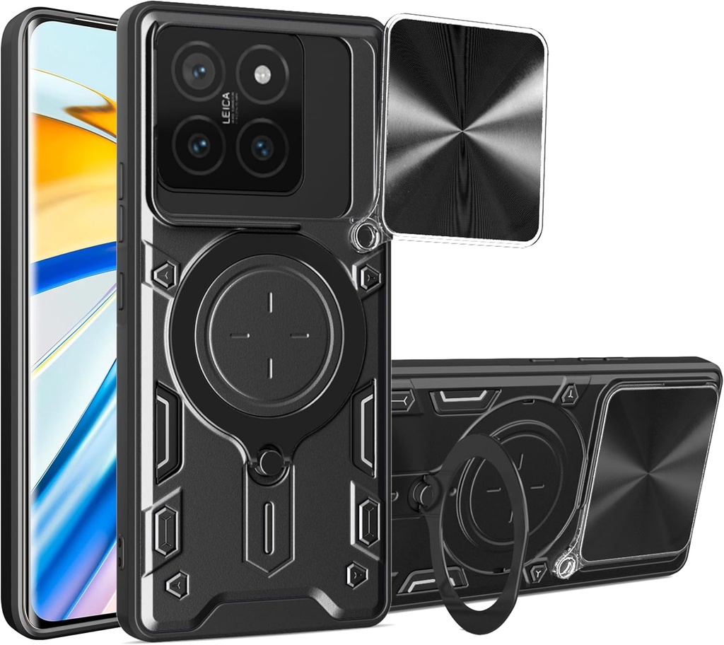 Xiaomi 14T Pro / Mi 14T Pro / Forro Anillo Metalico / Negro