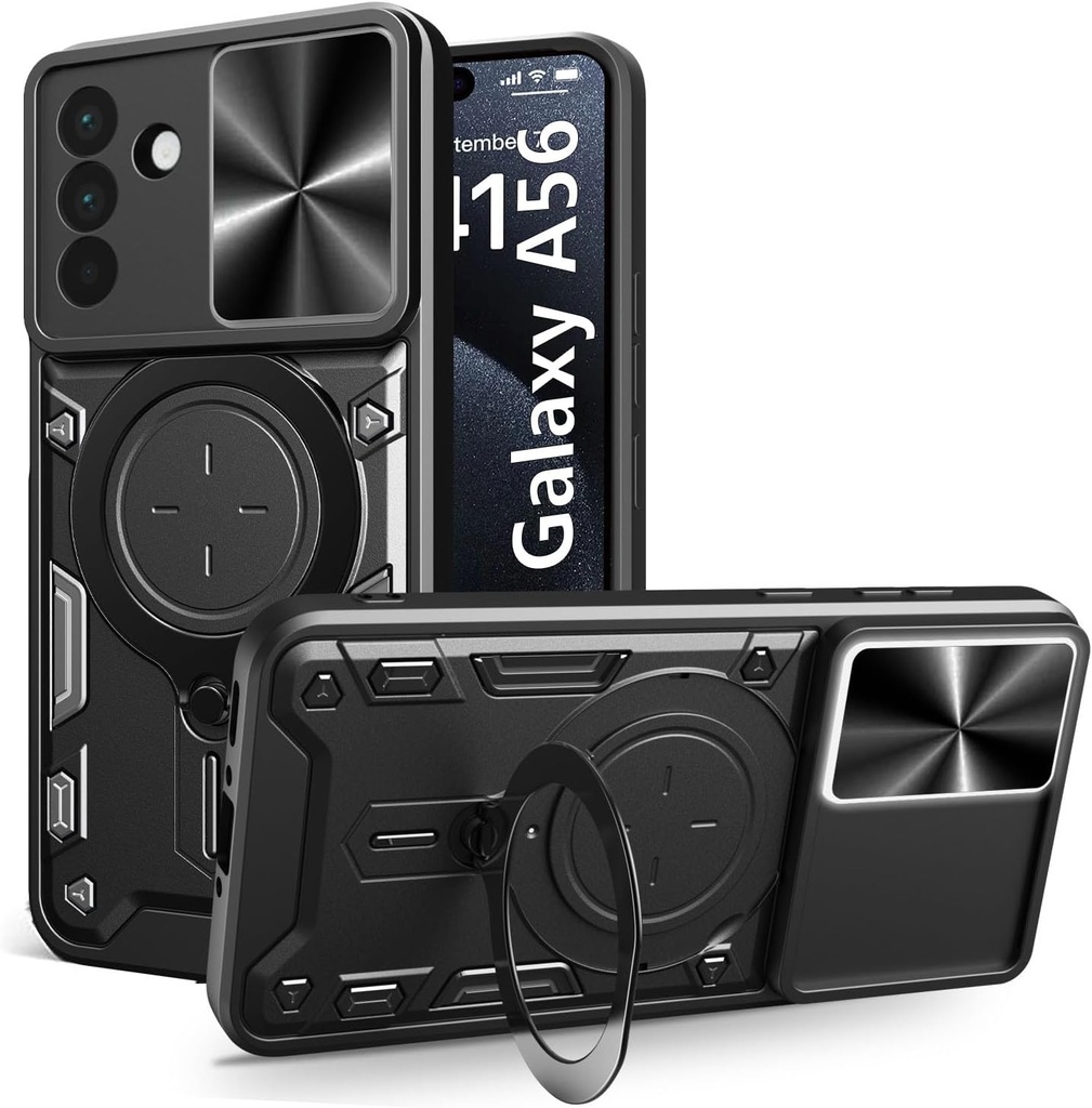 Samsung Galaxy A56 5G / A37 5G / Forro Anillo Metalico / Negro