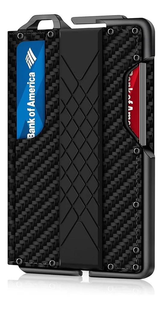 Billetera Cartera Tarjetero para Caballero / Modelo CBX / Fibra de carbono