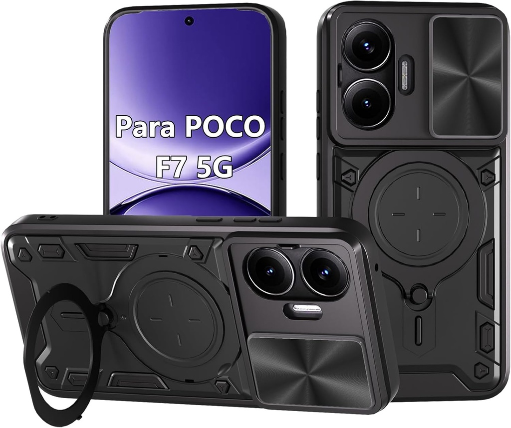 Xiaomi Poco F7 5G / Forro Anillo Metalico An1 / Negro
