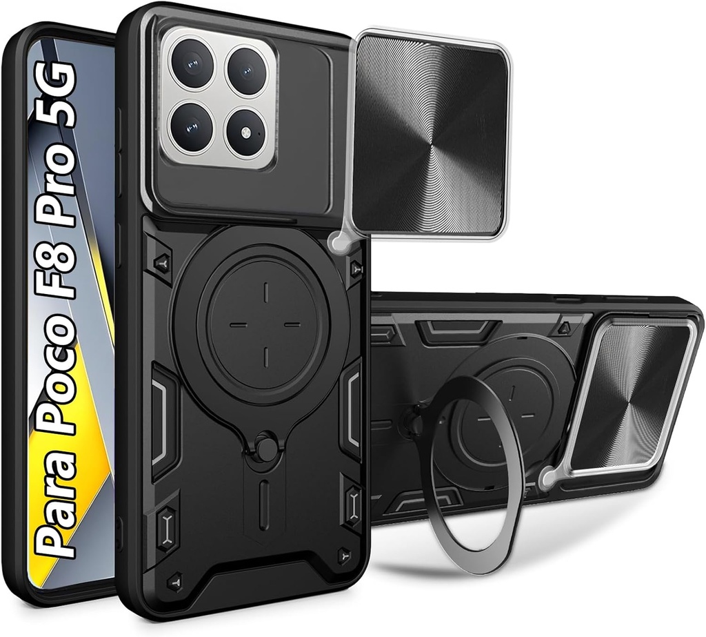 Xiaomi Poco F8 Pro / Forro Anillo Metalico / Negro