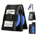 Billetera Cartera Tarjetero de Lujo para Caballero 3 en 1 Marca Iwantit / Modelo iwV1 / Fibra de Carbono