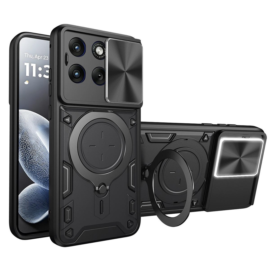 Motorola Edge 70 Fusion / Forro Anillo Metalico An1 / Negro