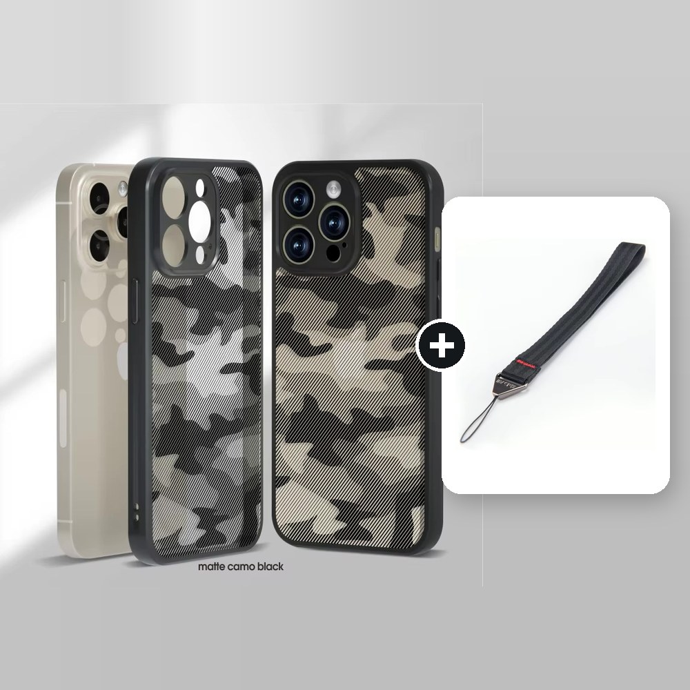 [Combo] iPhone 13 Pro Max / Forro Ibmrs Camuflaje + Cuerda Corta