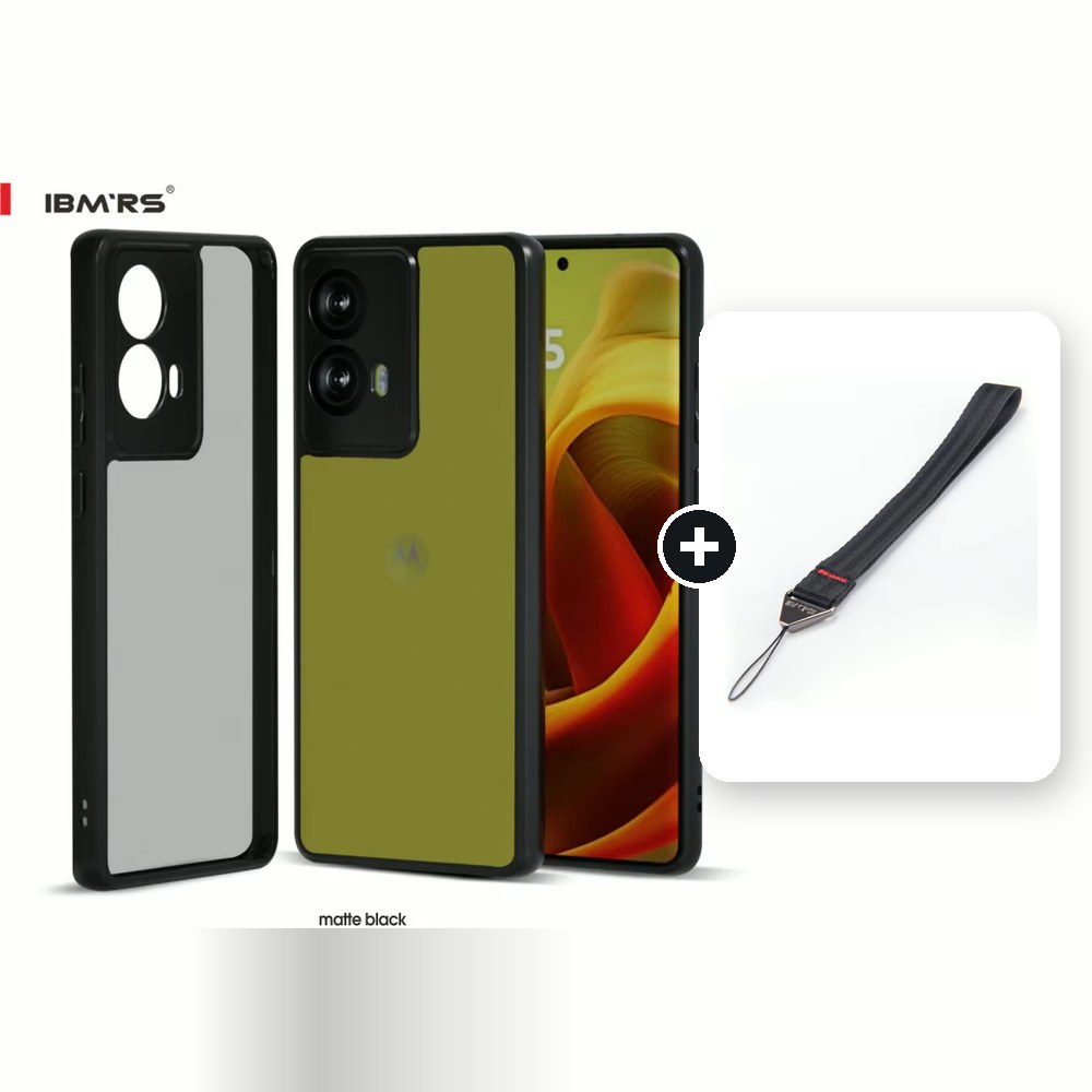 [Combo] Motorola Moto G85 / Moto S50 Neo 5G / Forro Ibmrs / Negro Humo + Cuerda Corta
