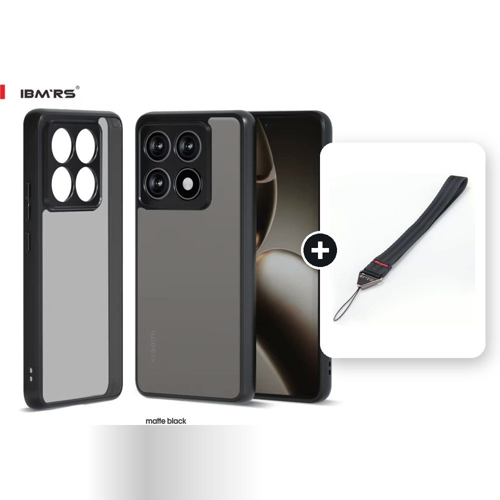 [Combo] Xiaomi 14T 5G / Forro Ibmrs / Negro Humo + Cuerda Corta