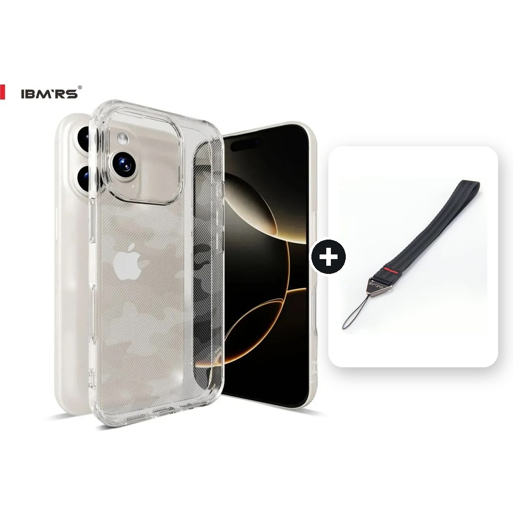 [Combo] iPhone 13 Pro Max / Forro Ibmrs Transparente Camuflaje + Cuerda Corta