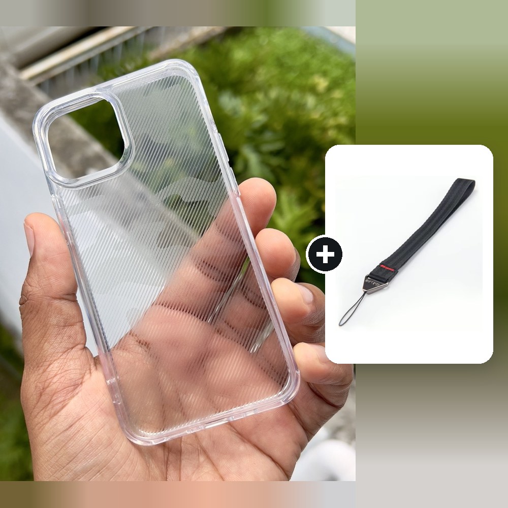 [Combo] iPhone 13 Pro / Forro Ibmrs Transparente Camuflaje + Cuerda Corta