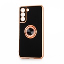 Samsung Galaxy S21 FE / Forro Galvanizado con Anillo / Negro