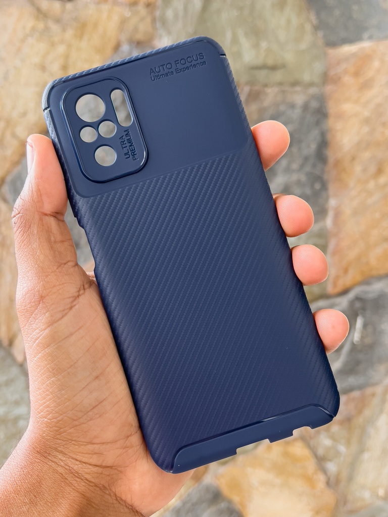 Xiaomi Redmi Note 10 4G / Note 10S 4G / Poco M5S 4G / Note 11 SE (India) / Forro Fibra de Carbono / Azul