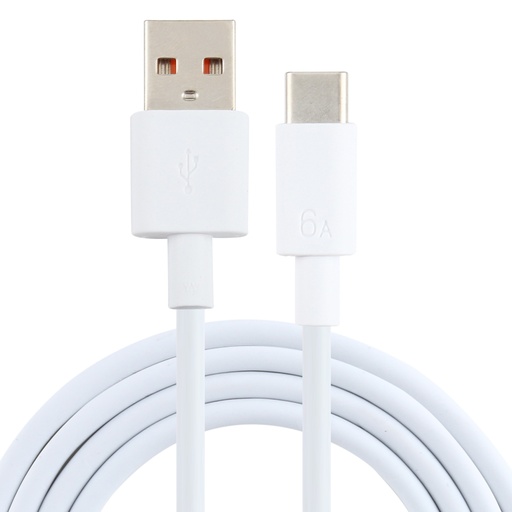 [CAB-C6A-UNI] Cable 6 Amp / Usb 3.0 Usb TIPO C / Color Blanco / Carga Rapida y Datos / 2 Metros
