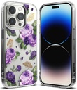 Iphone 14 Pro Max / Forro Ringke Fusion Estampado / Flores Purpura