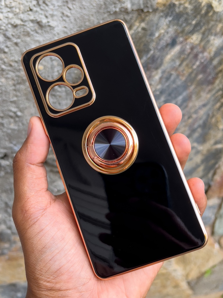 Xiaomi Redmi Note 12 Pro+ 5G Global / Note 12 Pro Plus / Forro Galvanizado con Anillo / Negro