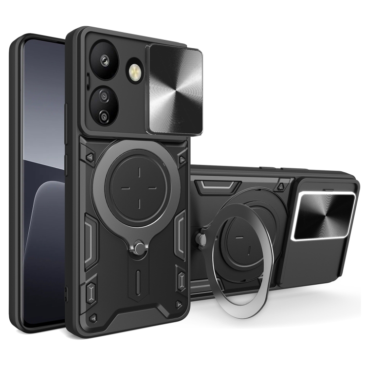 Xiaomi Redmi 13C 4G / Poco C65 /  Forro Anillo Metalico An1 / Negro