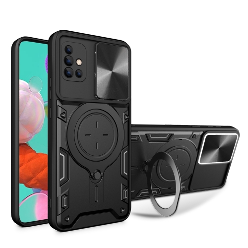 Samsung Galaxy A51 4G /  Forro Anillo Metalico / Negro