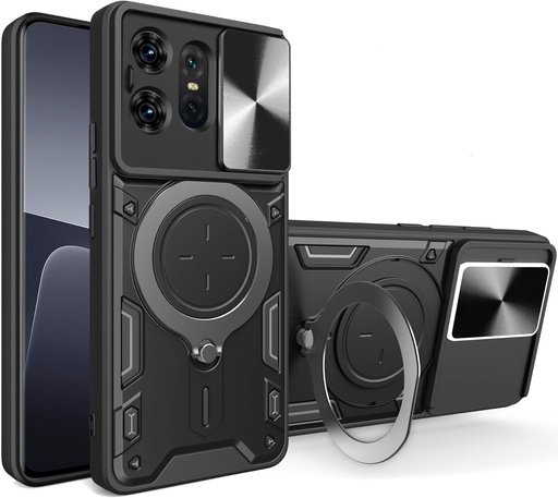Motorola Edge 50 Pro /  Forro Anillo Magnetico / Negro