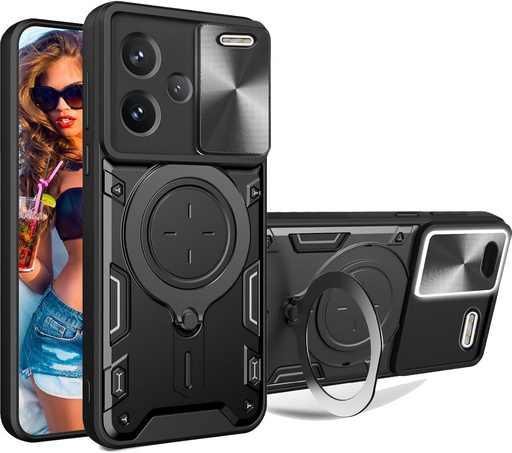 Realme A36 / Realme A76 / Oppo Realme 9i /  Forro Anillo Metalico / Negro