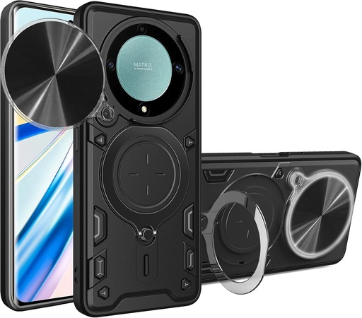 Honor Magic 5 Lite/ Honor X9A /  Forro Anillo Metalico / Negro