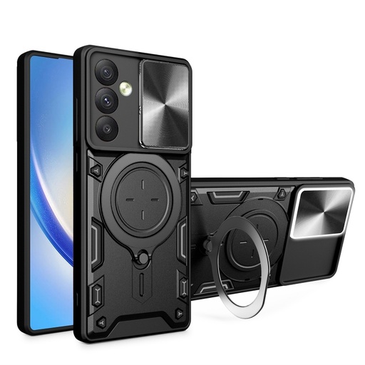 Samsung Galaxy A55 5G /  Forro Anillo Metalico An1 / Negro