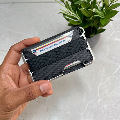Billetera Cartera Tarjetero para Caballero / Modelo CBX / Plateada