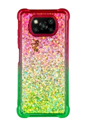 Forro Liquido Degradado Xiaomi Poco X3 Pro Verde con Fucsia